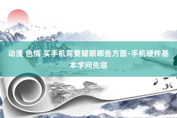 动漫 色情 买手机需要耀眼哪些方面-手机硬件基本学问先容