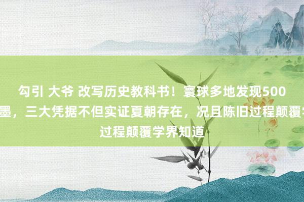 勾引 大爷 改写历史教科书！寰球多地发现5000年前翰墨，三大凭据不但实证夏朝存在，况且陈旧过程颠覆学界知道